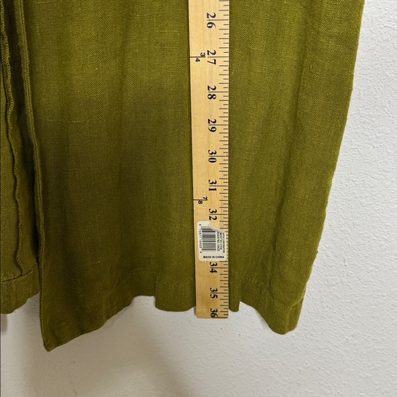 Bryn WalkerFlax Olive Sleeveless linen Vest size Medium - Picture 3 of 8